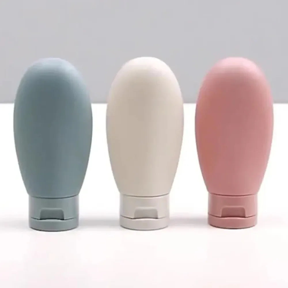 Povei 60ml Silicone Travel Bottles Set - Refillable Squeeze Tube Cosmetic Containers