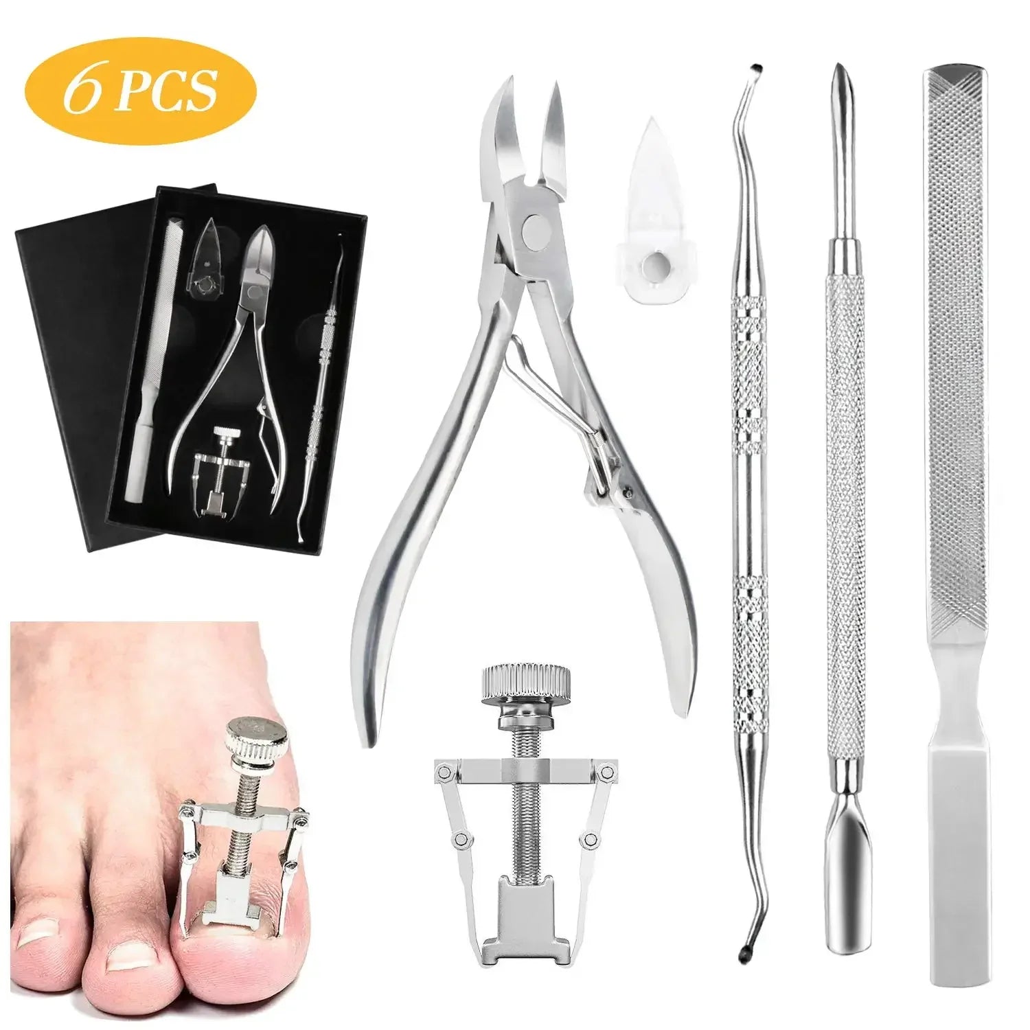 Povei Cuticle Remover Kit for Ingrown Nails Pedicure Manicure Fixer