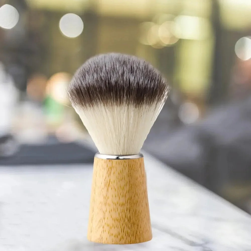 Povei Beard Shaving Brush: Synthetic Bristles Wet Shave Tool for Gentle Facial Cleaning