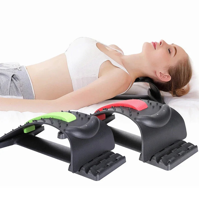 Povei Neck Stretcher Magnet Back Massager Lumbar Support Pain Relief Home Therapy