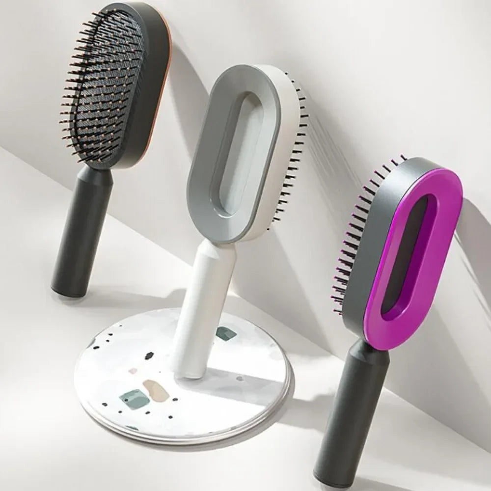 Povei Air Cushion Detangling Hair Brush Scalp Massager Comb - Salon Styling Tool