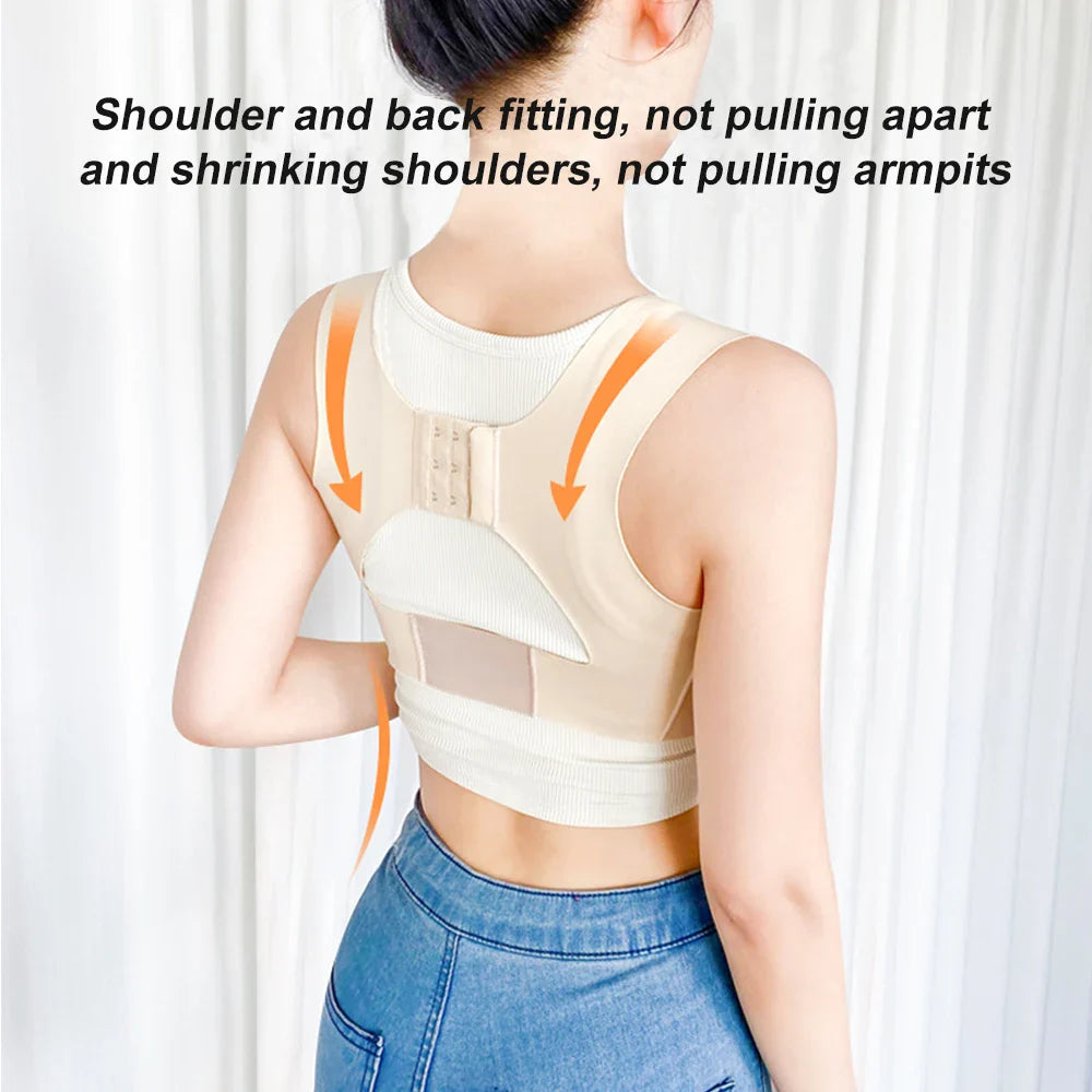 Povei Chest Brace Up Posture Corrector Back Support Bra Body Shaper