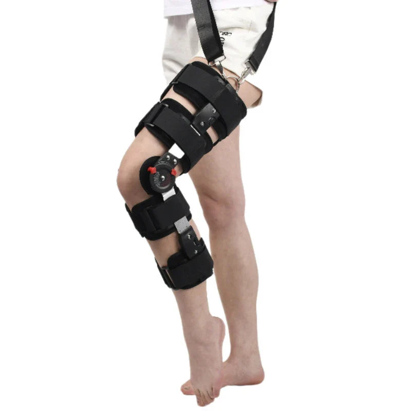 Povei Adjustable Hinged Knee Brace for Orthopedic Support & Joint Stabilization