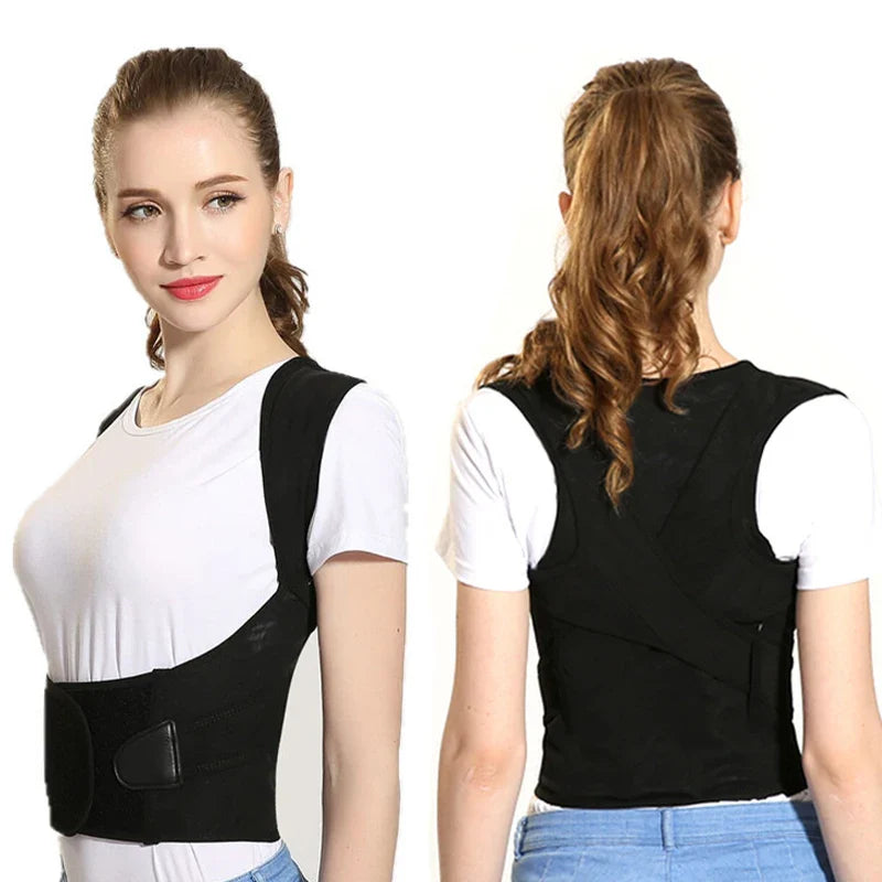 Povei Adjustable Back Posture Corrector Therapy Brace for Clavicle Lumbar Support