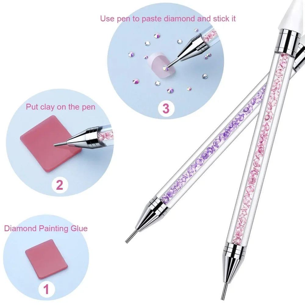 Povei Dual End Dotting Pen & Painting Brush Manicure Tool for Nail Art