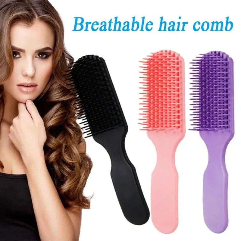 Povei Detangling Hair Brush: Anti-Static Massage Comb for Wet & Dry Curly Styling