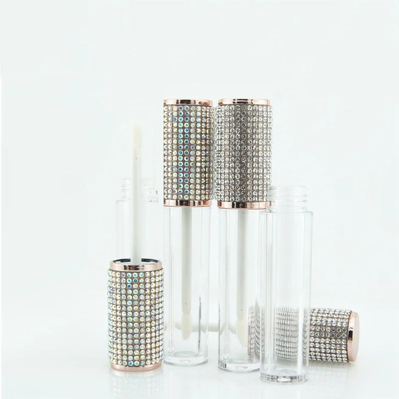 Povei Crystal Clear Rhinestone Lip Gloss Tube Beauty Container