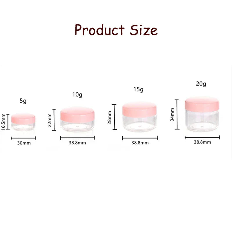 Povei 20g Empty Cosmetic Sample Jar Round Lid Eyeshadow Cream Pot