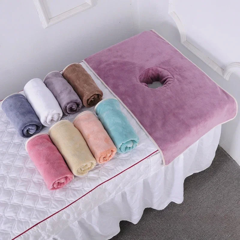 Povei Beauty Spa Massage Table Face Towel with Hole - 40*80cm