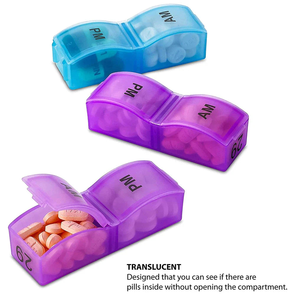 Povei 31-Day AM/PM Pill Organizer Box