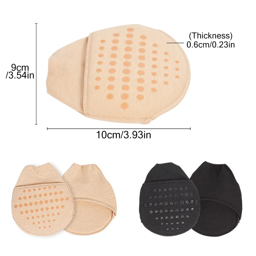 Povei Breathable Invisible Toe Covers for High Heels with Padding and Non-Skid Bottoms