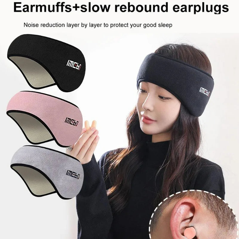 Povei Plush Earmuff Sleep Mask for Women: Cozy Eye Cover & Blindfold