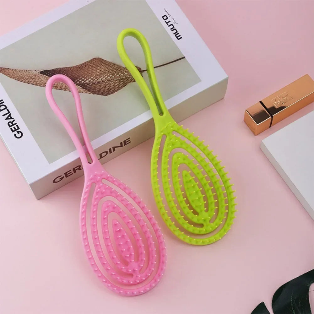 Povei Detangling Hair Brush: Elastic Scalp Massage Comb for Wet Curly Hair - Styling Tool