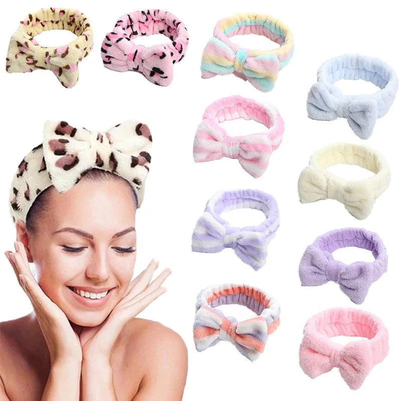 Povei Coral Fleece Headband for Hair Holding and Skin Care