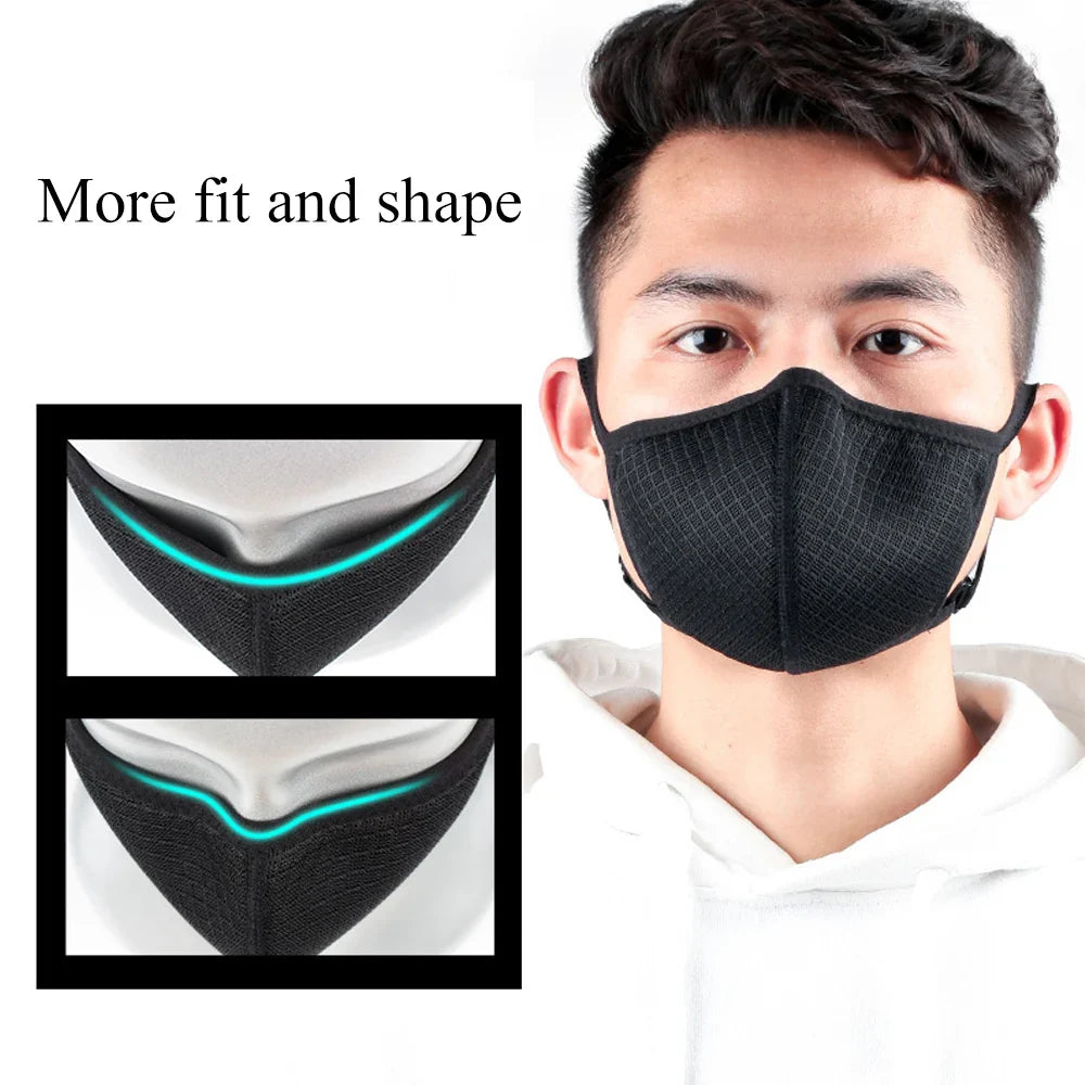 Povei Breathable Mesh Face Mask Adjustable Reusable Washable Mouth Masks