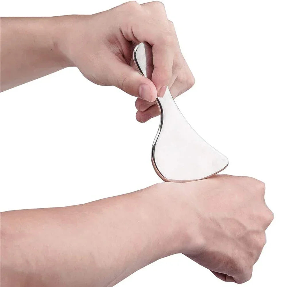 Povei Stainless Steel Gua Sha Muscle Scraper for IASTM Therapy