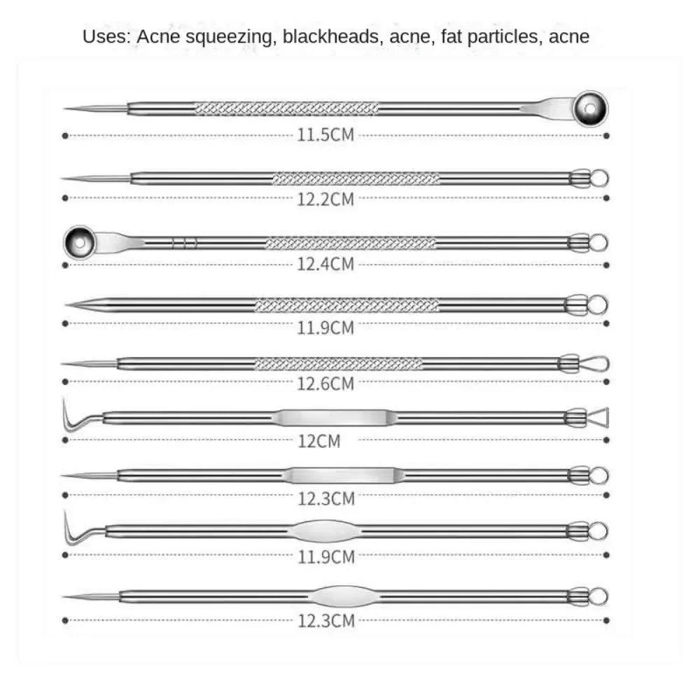 Povei Acne Blackhead Remover Set - Skin Care Blemish Extraction Tool