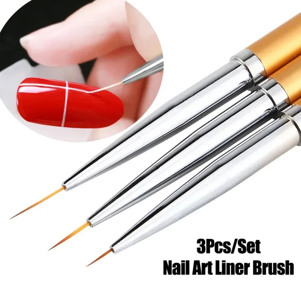 Povei French Stripe Nail Art Brush Set Manicure Tools