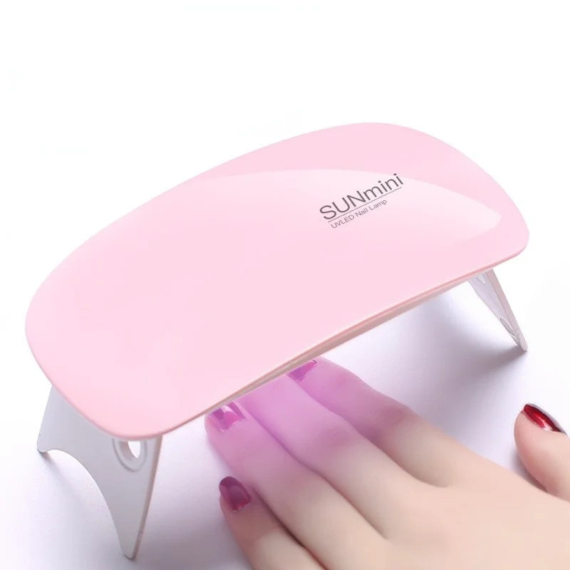 Povei Mini UV LED Nail Dryer for Home Manicure - 6W Portable Lamp