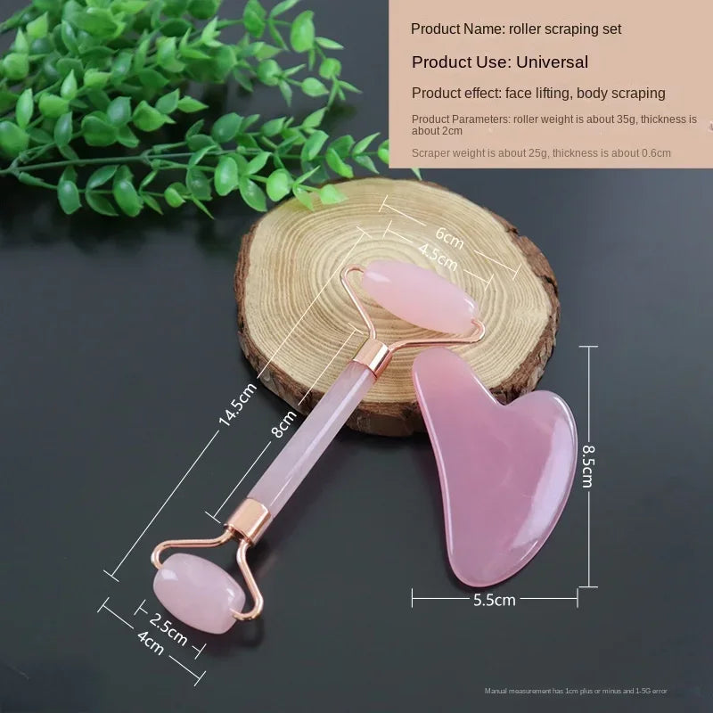 Povei Facial Skin Lifting Roller Gua Sha Massage Scraper Anti-Wrinkle Massager