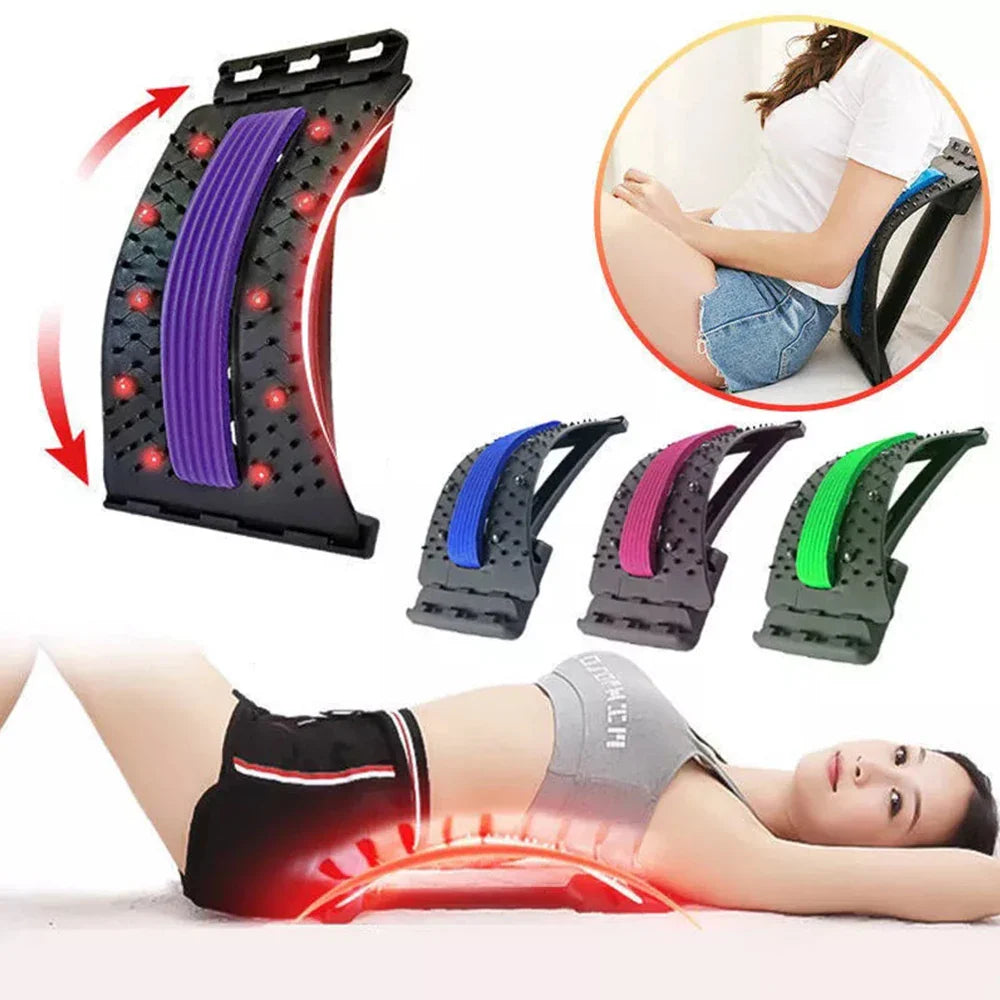 Povei Back Massage Muscle Relax Stretcher Posture Corrector Spine Lumbar Support