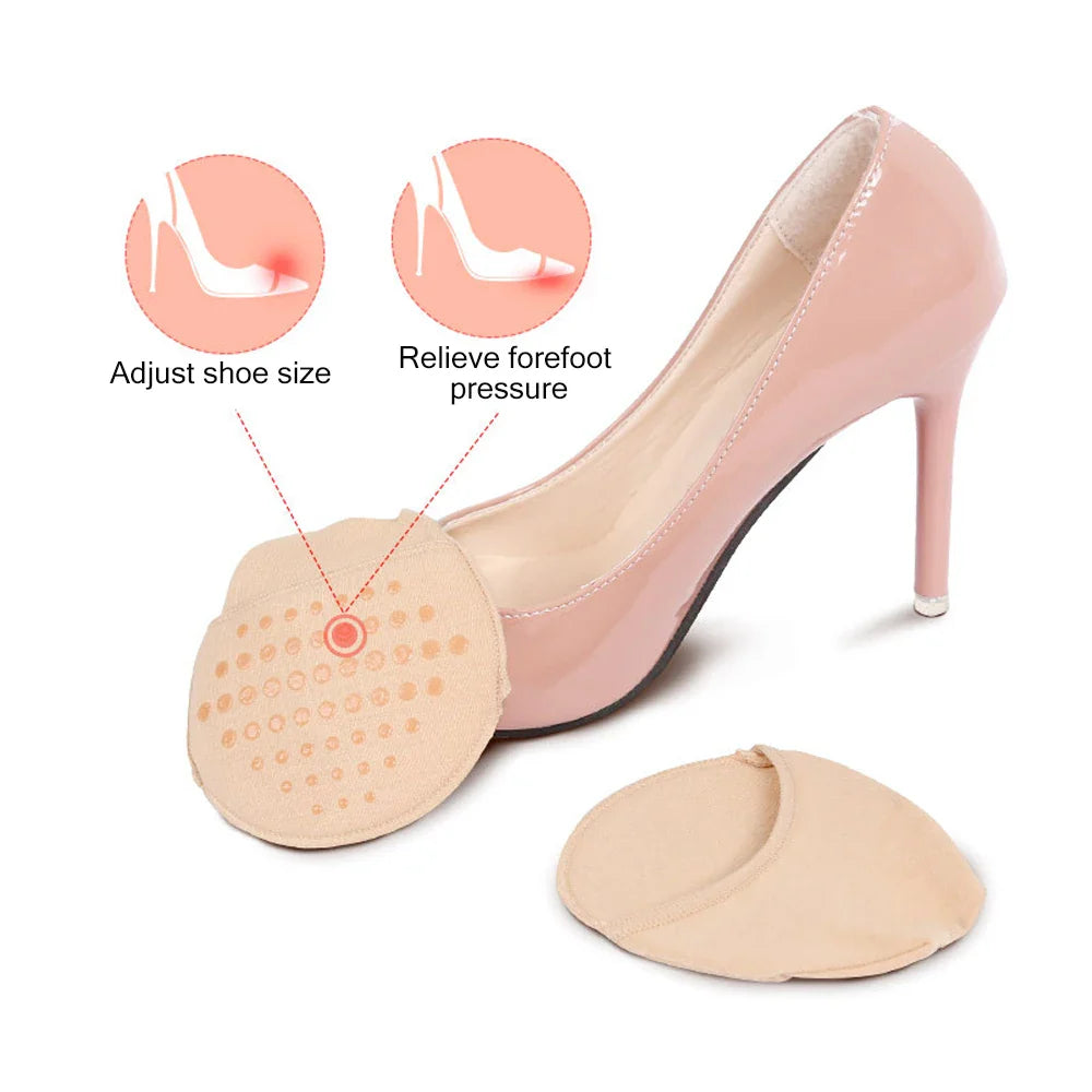 Povei Breathable Invisible Toe Covers for High Heels with Padding and Non-Skid Bottoms