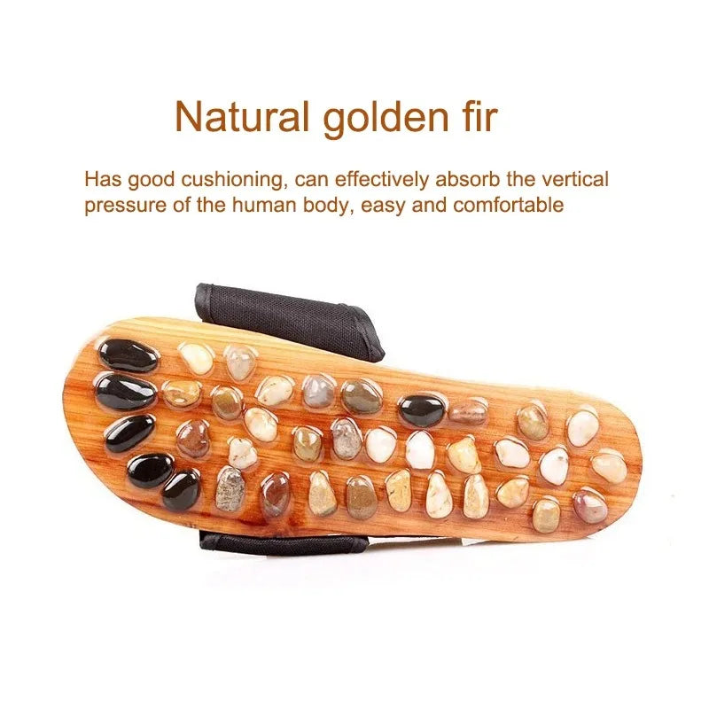 Povei Reflexology Pebble Stone Foot Massager Slippers for Men Women