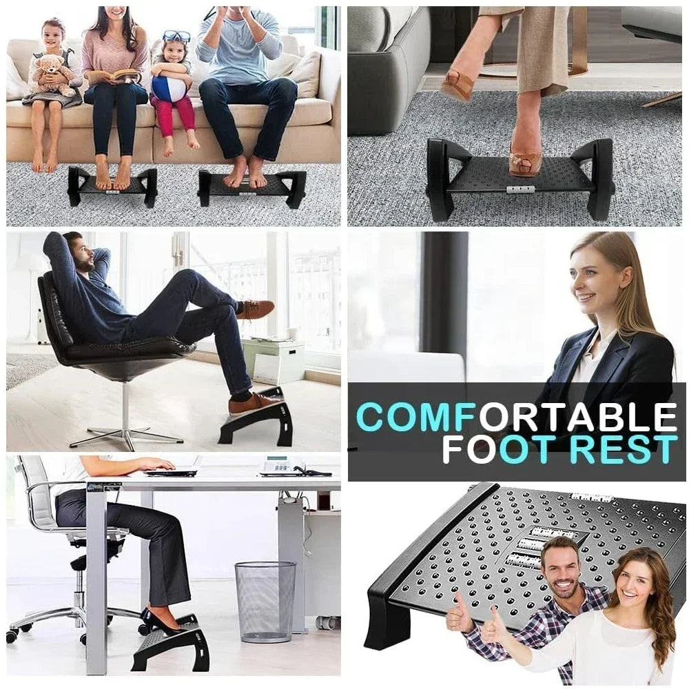 Povei Ergonomic Adjustable Foot Rest for Office Desk, Pressure Relief Under Desk Stool