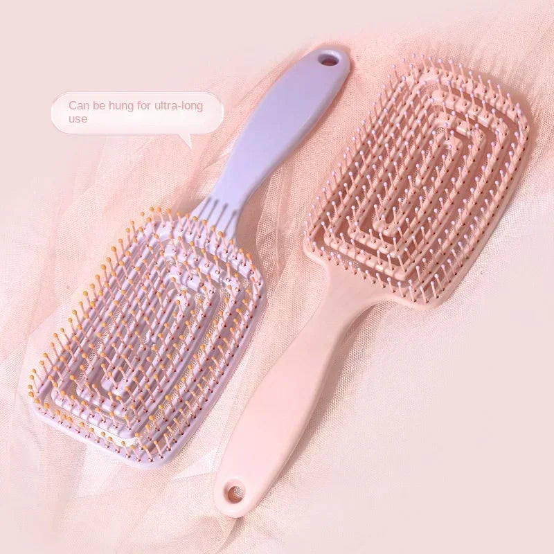 Povei Bristle Nylon Hair Scalp Massage Comb Hairbrush for Women's Wet Curly Hair