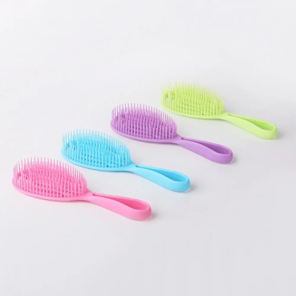 Povei Detangling Hair Brush: Elastic Scalp Massage Comb for Wet Curly Hair - Styling Tool