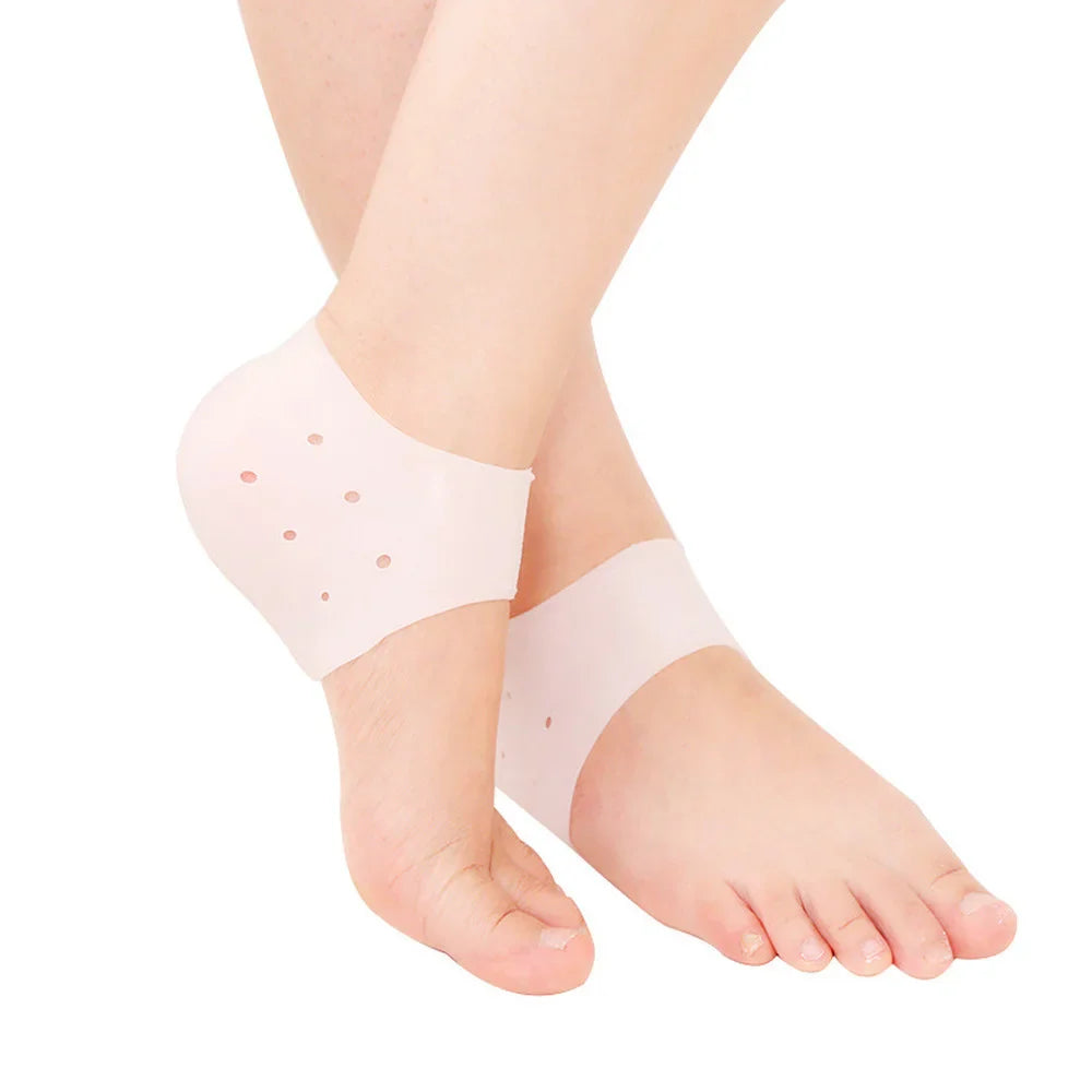 Povei Silicone Gel Heel Socks for Cracked Feet Care