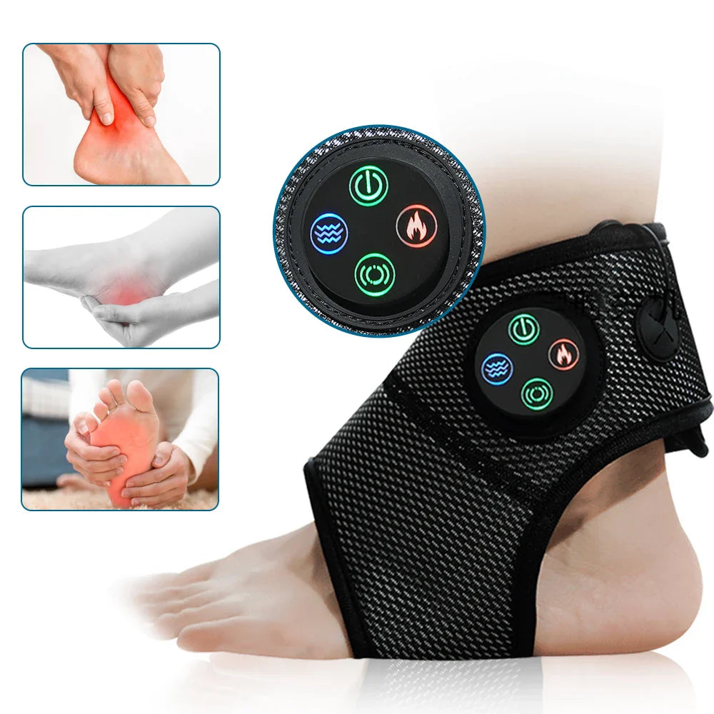 Povei Electric Air Pressure Ankle Brace Joint Heating Vibration Massage Support