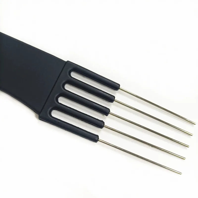 Povei Carbon Fiber Hair Comb with Steel Pins for Fluffy Styling