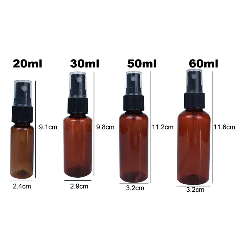 Povei Dark Brown Portable Split Bottle for Perfume & Essential Oils, 10Pcs