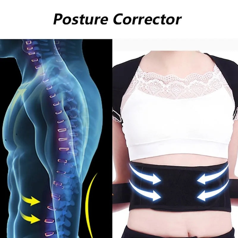 Povei Posture Corrector Shoulder Lumbar Brace for Spine Support