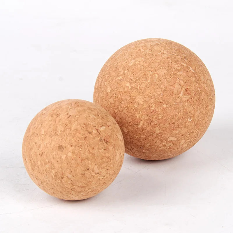 Povei Cork Relaxation Brick and Fascia Ball Set for Portable Fitness and Massage