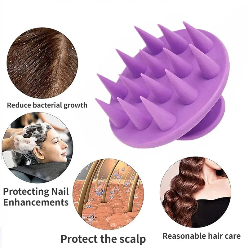 Povei Silicone Shampoo Massage Comb for Scalp and Hair Care