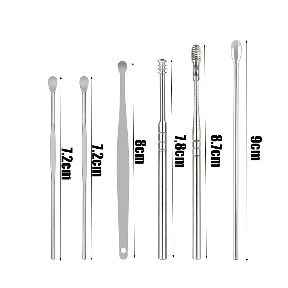 Povei Ear Cleaner Wax Removal Tool Set Earpick Sticks Earwax Remover Curette