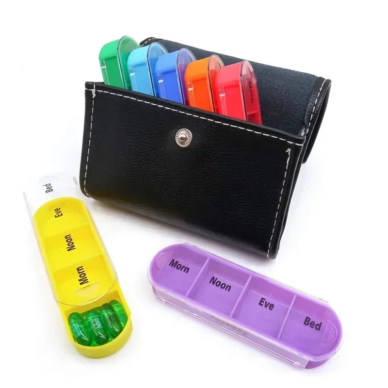 Povei Weekly Pill Box Organizer Notebook with 7 Days Storage