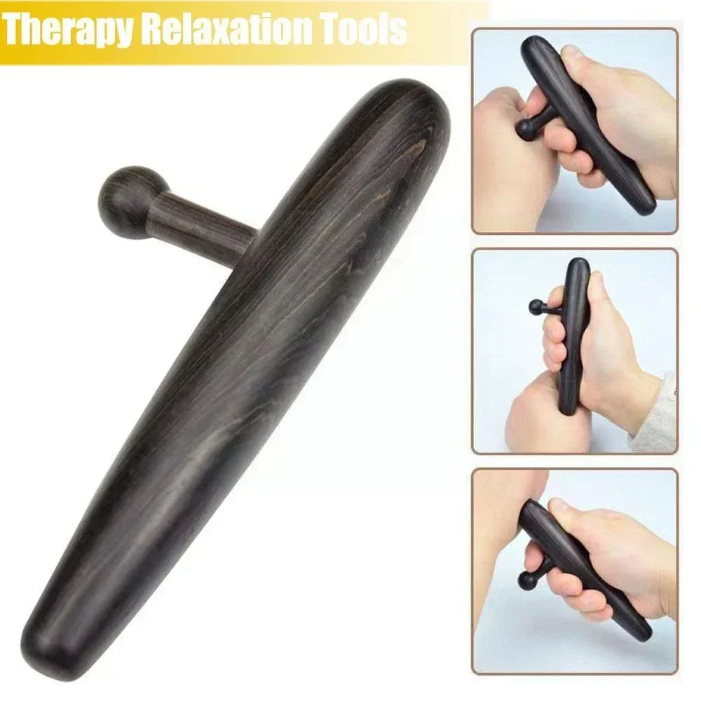 Povei Deep Tissue Massage Tool Thumb Saver for Back, Leg, Waist - Therapist's Wood Equipment