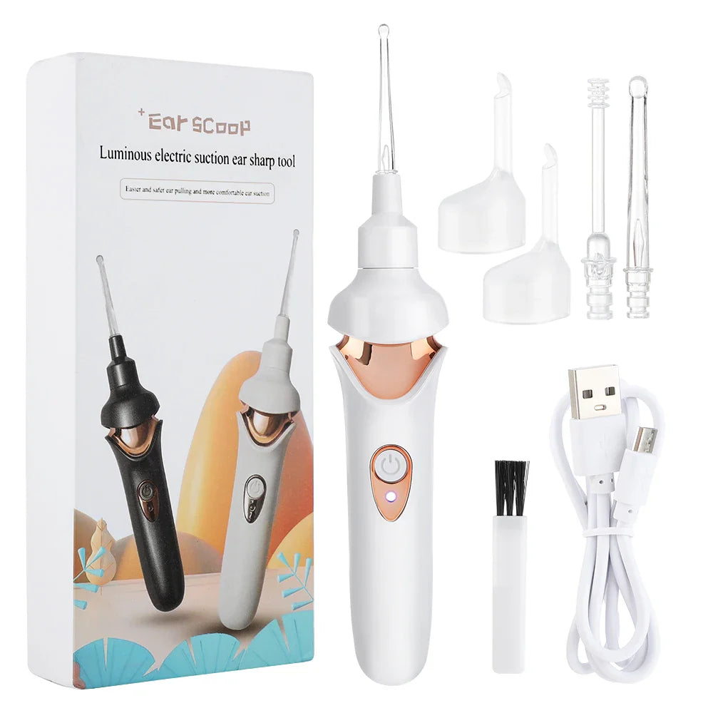 Povei Electric Ear Wax Suction Remover with LED Light - Rechargeable Ear Cleaner