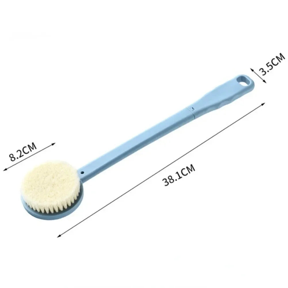 Povei Body Exfoliating Massage Brush Long Handle Shower Back Scrubber