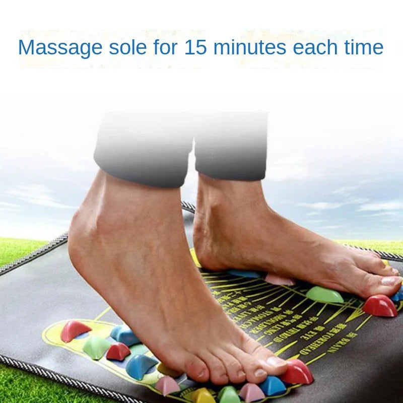 Povei Reflexology Foot Massager Stone Mat for Pain Relief and Detox