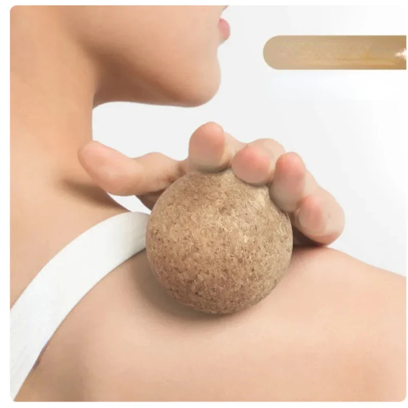 Povei Cork Relaxation Brick and Fascia Ball Set for Portable Fitness and Massage