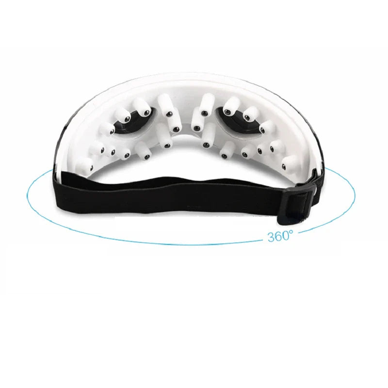 Povei 6D Smart Airbag Vibration Bluetooth Eye Massager with Hot Compress