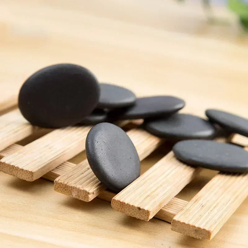 Povei Basalt Hot Stone Massage Rocks for Stress Relief and Back Pain Therapy