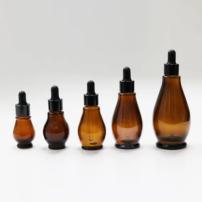 Povei Amber Glass Dropper Bottle for Essential Oils, Aromatherapy, and Massage