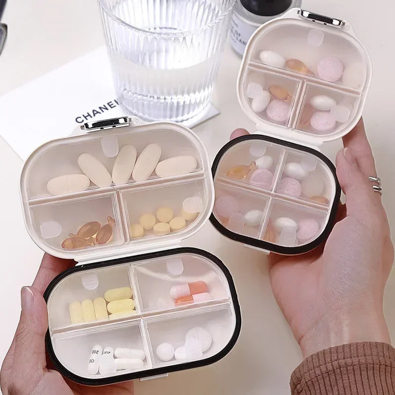 Povei Mini Portable Medicine & Jewelry Box for 7-Day Travel