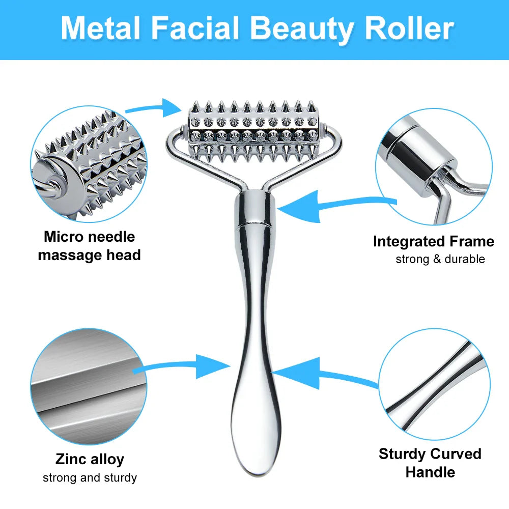 Povei Pointed Roller Spatula Facial Stone Roller Massager for Beauty Skin Care