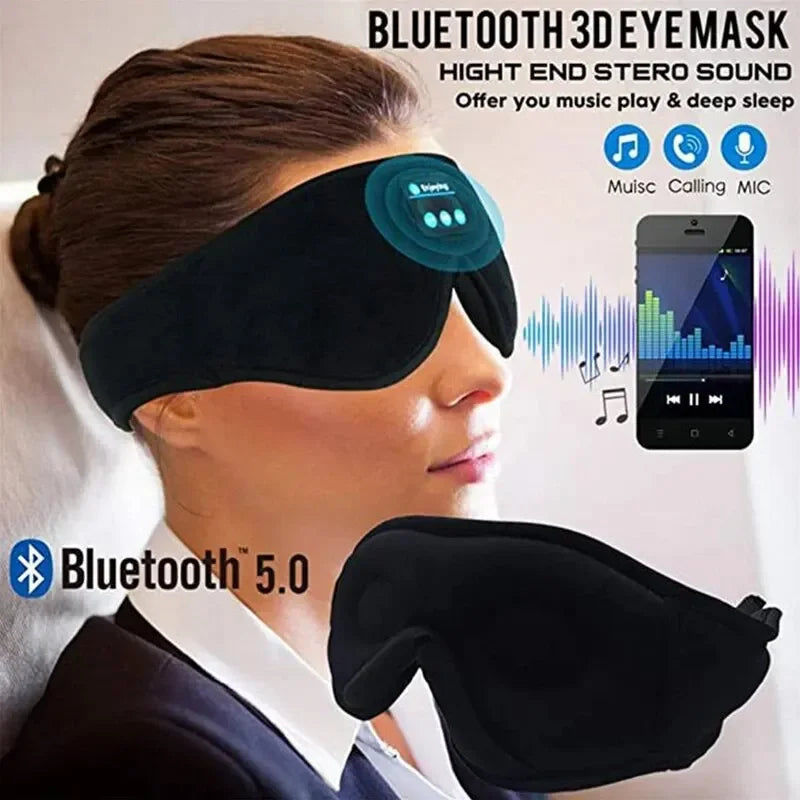 Povei 3D Eye Mask Sleep Headphones with Bluetooth for Music Play